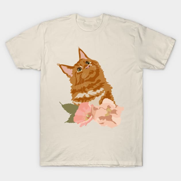 Ginger Orange Cat T-Shirt by dumbbunnydesign